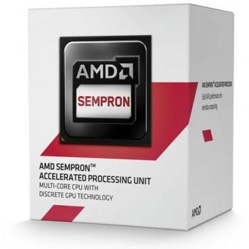 AMD APU Sempron 3850 Quad Core Processor, Socket AM1, 1.30GHz, 2MB, 25W, AMD Radeon HD 8280, SD3850JAHMBOX, Advanced Vector Extensions, Virtualization Technology