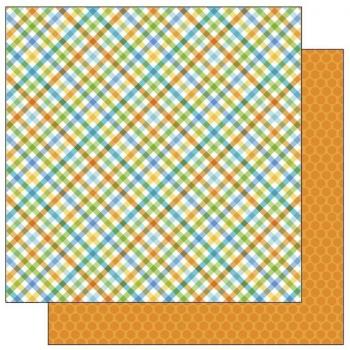 Hip Hip Urrà cartoncino biadesivo 12 X 12-partito Plaid