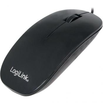 Ratón USB Óptico Ambidextro 1000 DPI Cableado Negro LogiLink ID0063
