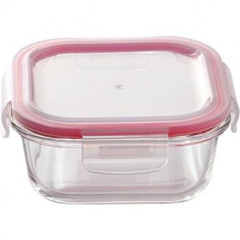 Set de Fiambreras Bergner Q4052 Vidrio de Borosilicato Cuadrado Rojo (3 pcs)