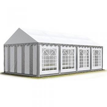 Carpa para fiestas 4x8 m, PVC 700, gris-blanco, impermeable