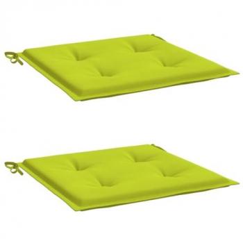 Cojines para silla 2 piezas de tela Oxford verde brillante 50x50x3cm