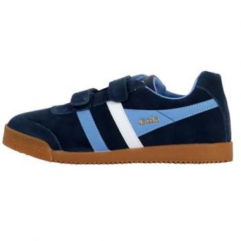 Gola Harrier Strap Children's Basketball Sneakers - Navy Blue/White