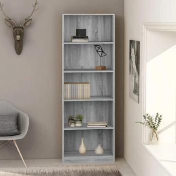 Estantería de 5 niveles Sonoma gris 60x24x175 cm madera multicapa
