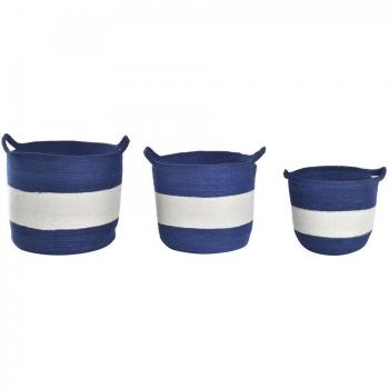 Cesta set 3 jute 40 x 35 x 34 azul marino