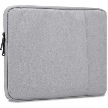 Bolso para Portátil 14 pulgadas en Gris con Forro de Terciopelo y Cierre Resistente al Rayado
