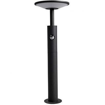 Lámpara de exterior LED Lucande Fenia con sensor, 60 cm, moderna, negra, hecha de aluminio, para iluminación de senderos y balizas