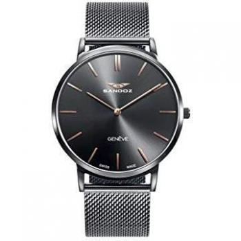 Sandoz - Reloj Acero IP Gris Brazalete Sr Classic & Slim Sa - 81445-17