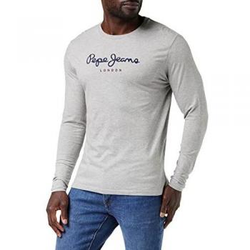 Pepe Jeans Men's Short Sleeve Eggo Logo T-Shirt in Dark Grey/Black