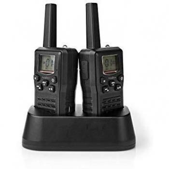 NEDIS Walkie-Talkie | Reichweite 10 km | 8 Kanäle | VOX | Ladestation | 2 Stück | Schwarz