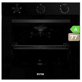 Horno Eléctrico Empotrable EVVO H10, Eficiencia A, 2800W, 77 Litros, Función Grill, 4 Programas, Temporizador y Mando Selector con Puerta Triple Acrist
