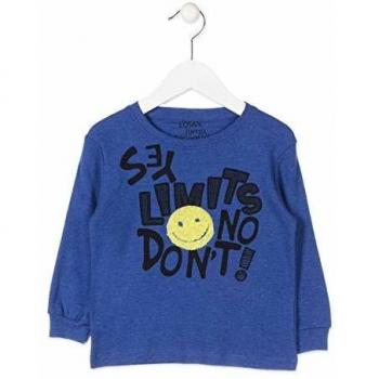 losan Camiseta Manga Larga niño con Cara en Tejido de Rizo en el Delantero