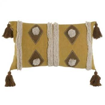 Cojín Home ESPRIT Marrón Beige Mostaza 50 x 15 x 30 cm