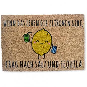Felpudo Original de Coco y PVC Salz und Tequila, 40x60 cm - Entrada Casa Divertido y Resistente