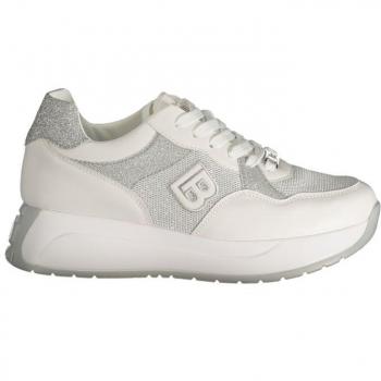 Laura Biagiotti White Polyester Sneaker - EU41/US11, Female Sneakers, Embroidered Platform Sneaker for Women, Size: 11 US