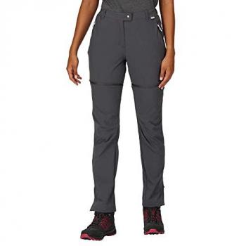 Regatta Women's Water-Repellent Mountain Zip-Off Walking Trousers - Seal Grey, Size 12 R
