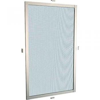 Mosquitera Fija para ventanas - Set de montaje, perfiles de aluminio y malla de fibra de vidrio/ Color blanco, 120 x 150 cm.