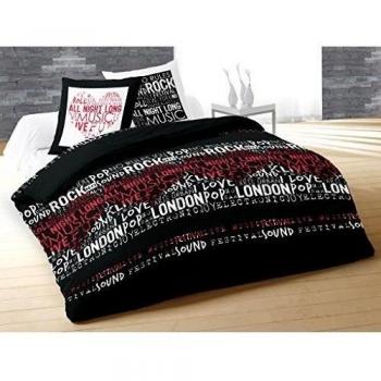 Java 635127 Sound Juego de funda nórdica con 2 fundas de almohada poliéster algodón Antracita 220 x 240 cm