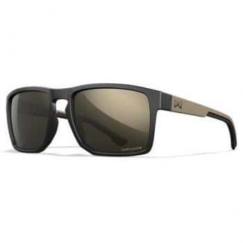 Wiley X Gafas de Sol Polarizadas Founder con lentes Captivate Tungsten y marco mate negro/marrón