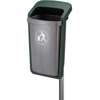 Contenedor de Basura Exterior 50L - Gris/Verde, Dimensiones 460x845x390 mm