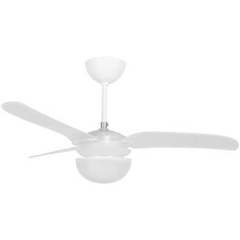 Ventilador de Techo Blanco con Mando a Distancia, 3 Palas, 3 Velocidades, Luz E27 y Potencia de 65 W