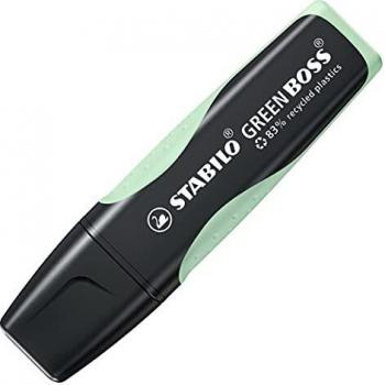 Stabilo Green Boss Pastel Marcador Fluorescente - Plástico Reciclado - Trazo 2-5mm - Recargable - Color Pizca de Menta
