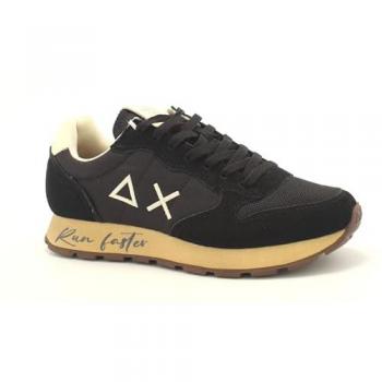 SUN68 Vintage Black Honeycomb Toe Sneakers for Men - Size 7 US
