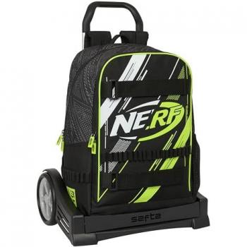 Safta Mochila Escolar con Carro Evolution Nerf, Ideal para Niños de Diferentes Edades, Cómoda y Versátil, Calidad y Resistencia, Color Negro