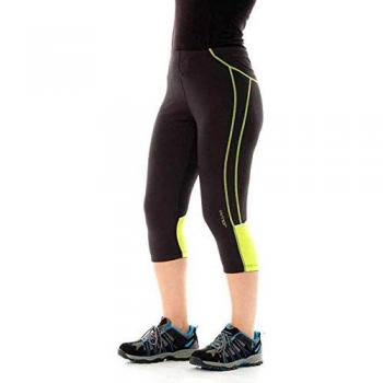 Pantalones Pirata Unisex Joluvi Fit-Lyc 3/4 Negro/Amarillo Neón