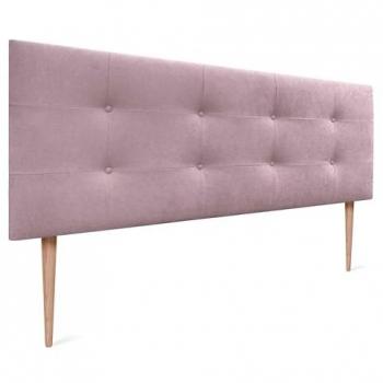Cabecero Acolchado Capitone 8cm Grosor Tapizado en Polipiel o Tela Acualine Salmón 135x115cm con Patas para Camas 120/135/140