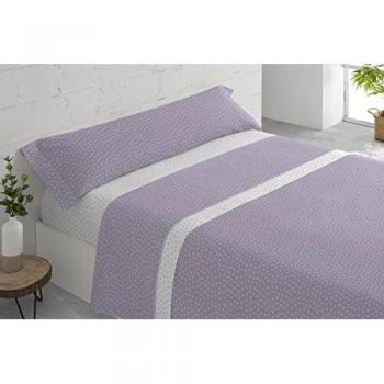 Juego de Sábanas 3 Piezas Lunares Malva - Algodón/Poliéster - Frescas y Suaves para Cama de 90x190/90x200