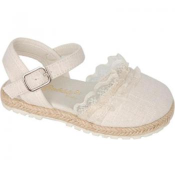 Sandalias de Niña Bubble Bobble Alpargata Ceremonia C732 Color Beig