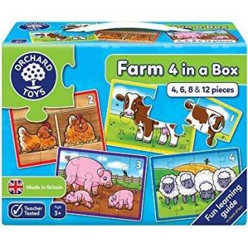 Orchard Toys Caja con 4 Puzzles, diseño de la Granja, 2+