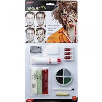 Smiffy's-39094 Kit de Zombi, Pintura Facial, Falsa, Sangre en Gel, látex líquid, Color Natural, No es Applicable