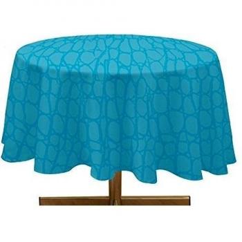 Mantel antimanchas redondo 180 cm CROCO turquesa