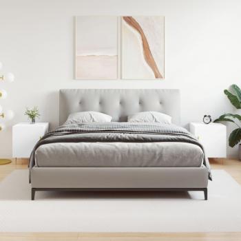 Mesita de Noche Blanca 2 piezas 40x40x50 cm madera multicapa