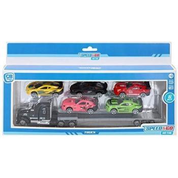 Color Baby- Camión portacoches+5 Coches Metal
