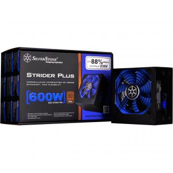 SilverStone SST-ST60F-PB - Serie Strider Plus, 600W 80 Plus Bronze ATX PC Fuente de alimentación, 100% modular