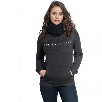 Star Wars Episode 8 - The Last Jedi - Logo Jersey con Capucha Mujer Gris/Negro L