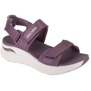 Sandalias de Mujer Skechers Arch Fit 2.0 Go-Getter Morado con Velcro, Cuña Media y Plataforma, Apto para Lavadora, Vegan - Modelo 119465
