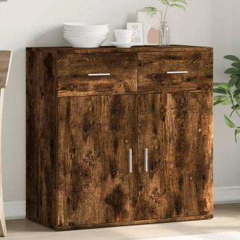 Aparador de madera multicapa roble ahumado 79x38x80 cm