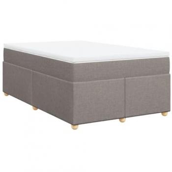 Cama box spring con colchón tela gris taupe 120x200 cm Vidaxl Gris Topo