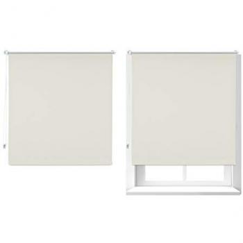 Set 2 Estores Opacos Térmicos Sin Taladro 110x160 cm, Aluminio-Plástico, Tela Beige