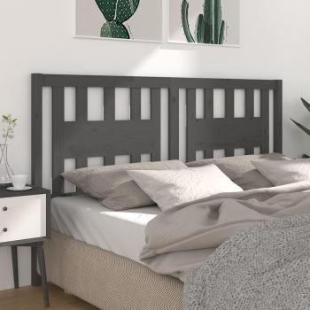 Cabecero de cama gris de madera maciza de pino 186x4x100 cm