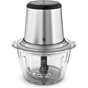 WMF Picadora Eléctrica KULT X - Multifuncion de picar, trocear y mezclar, Cuchillas Desmontables de acero inoxidable, Capacidad 1 l, 2 velocidades, Cristal resistente, 320 W, panel control LED