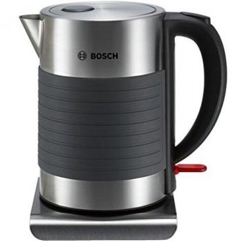 Bosch TWK7S05 Hervidor de agua de acero inoxidable y silicona antideslizante, 2200 W, capacidad de 1.7 litros