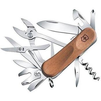 Victorinox Evolution Wood S557 Navaja para madera con 19 funciones incluyendo hoja con bloqueo y agarre ergonómico