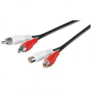 Cable de extensión estéreo 2xRCA M/F 1,5m