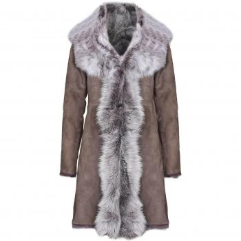 Infinity Leather Women's Taupe Toscana Sheepskin Suede Trench Coat 3XL