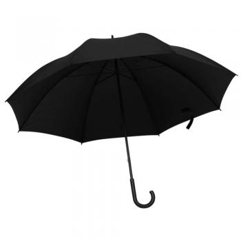 Paraguas negro 130 cm con estructura resistente, apertura automática, mango ergonómico y tela impermeable